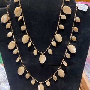 Lia Sophia Gold and Tan Necklace